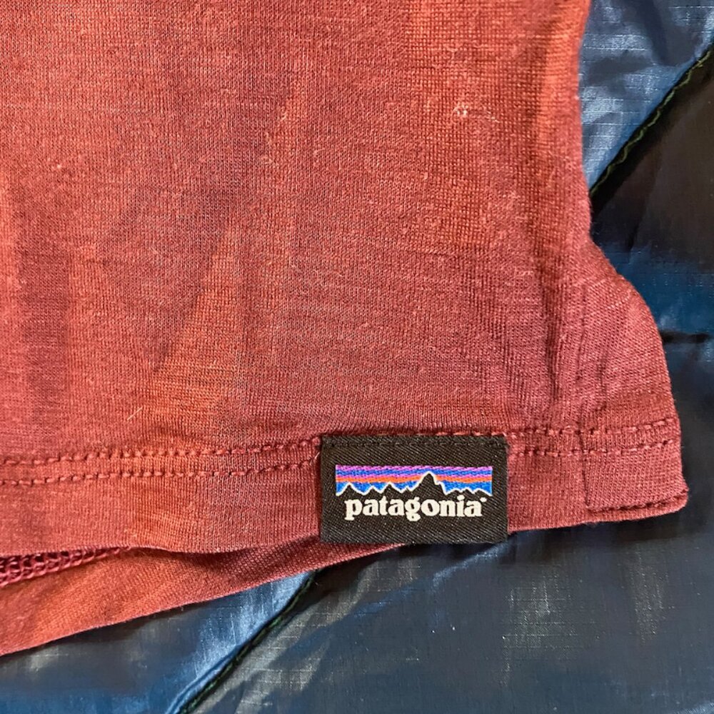Burgundy Patagonia Women's Capilene® Cool Merino Blend Graphic Shirt - Picture 5 of 11
